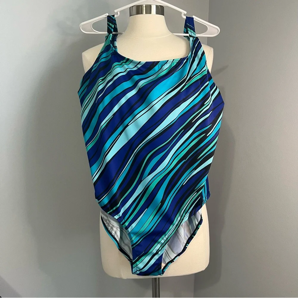 Islander 18 Multicolor Blue One Piece Swimsuit Bathing Suit